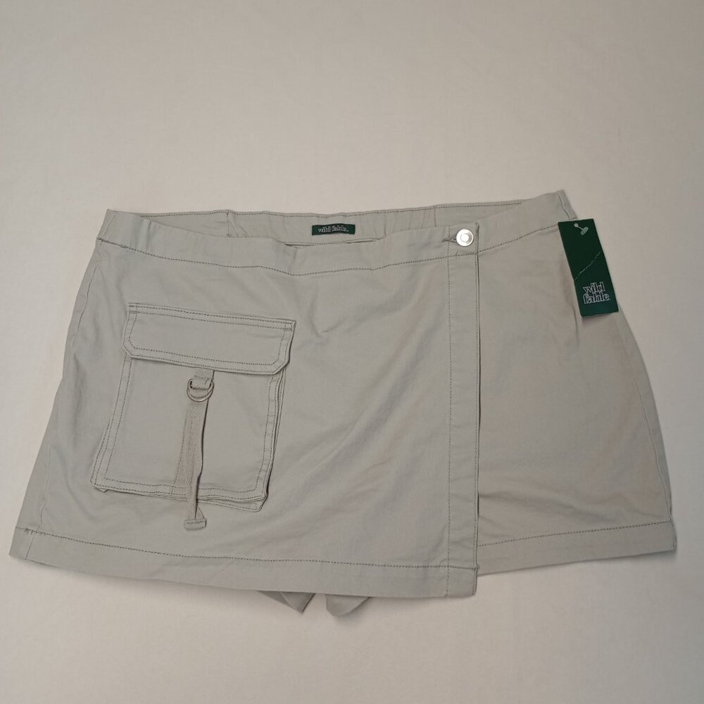 Women's Cargo Wrap Skort - Wild Fable Gray XL NWT Coastal Summer - Picture 2 of 7